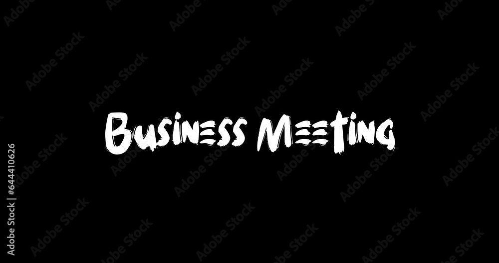 Business Meeting Transition Bold Text Typography Animation on Black Background Business Meeting Transition Bold Text Typography Animation on Black Background