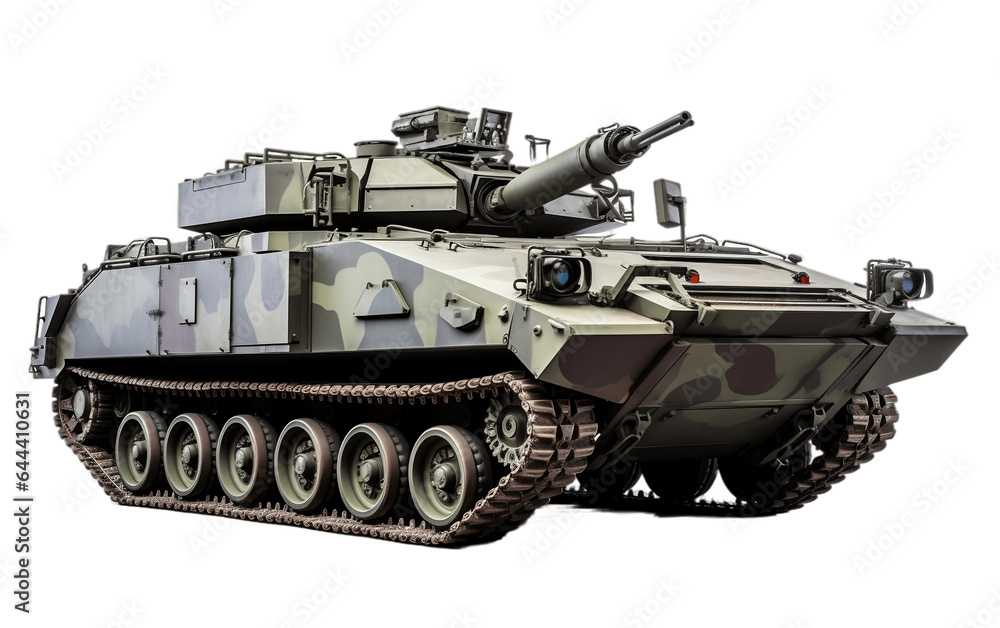 Army Amphibious Assault Vehicle isolated on Transparent PNG Background, rendering. Generative AI