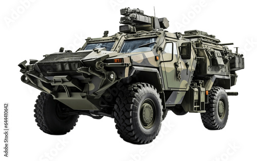 Army Anti Aircraft Vehicle Isolated on Transparent PNG Background, rendering. Generative AI