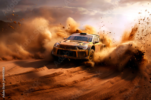 Dusty rally-raid: conquering the desert in a dynamic frame