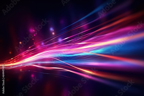 abstract futuristic background with pink blue glowing neon moving high speed wave lines and bokeh lights. Data transfer concept Fantastic wallpaper,