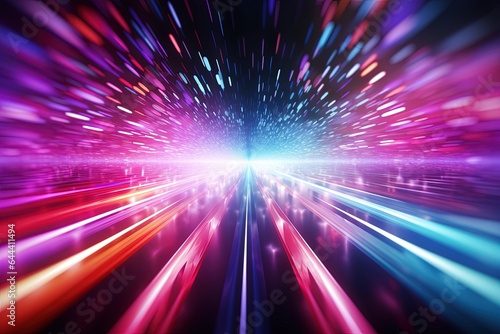 abstract futuristic background with pink blue glowing neon moving high speed wave lines and bokeh lights. Data transfer concept Fantastic wallpaper,