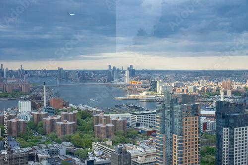 view of Manhattan and williamsburg bridge from the brooklyn rooftop