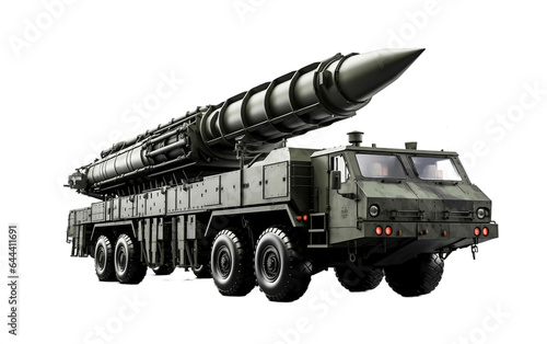 Army Coastal Defense Missile System Isolated on Transparent PNG Background, rendering. Generative AI