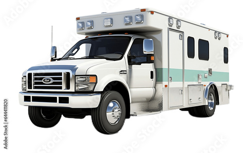 Army Military Ambulance Isolated on Transparent PNG Background, rendering. Generative AI