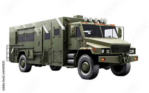 Army Military Ambulance Isolated on Transparent PNG Background, rendering. Generative AI