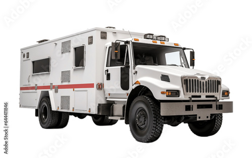 Army Military Ambulance Isolated on Transparent PNG Background, rendering. Generative AI