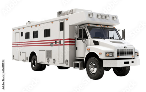 Army Military Ambulance Isolated on Transparent PNG Background, rendering. Generative AI © Haider