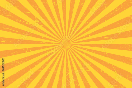 Retro Grunge texture sunburst ray in vintage style Abstract background Vector illustration