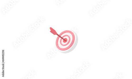 Arrow hit the center of target on pink pastel background. Business finance target concept.3d success of the arrow bow to the target. Marketing time concept. 3d rendering illustration. Minimal png