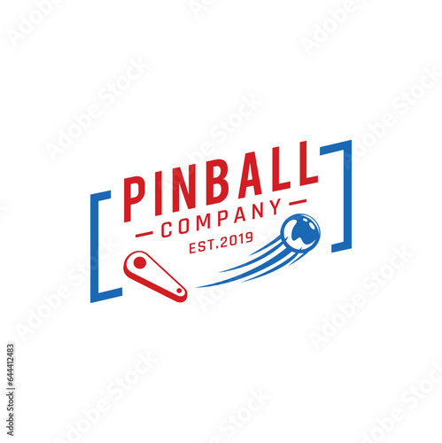 Pinball Vintage Retro Vector Badge Emblem Logo  for Banner, Poster, Flyer, Website, Social Media