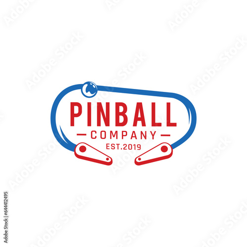 Pinball Vintage Retro Vector Badge Emblem Logo  for Banner, Poster, Flyer, Website, Social Media