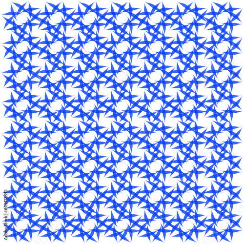 Blue complicated star pattern design of textile or ceramic tile floor. Seamless connection concept.