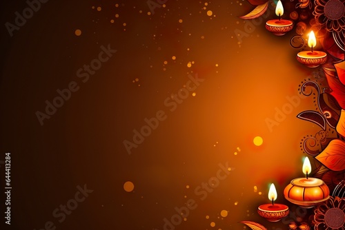 Happy Diwali background shubh Deepavali festival banner with text space 