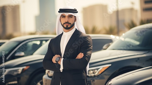 Successful Muslim Arab Businessman in Front of His Luxury Cars © kilimanjaro 
