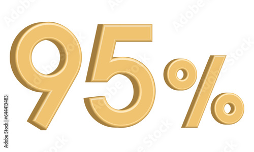Golden three-dimensional vector number 95 percent
