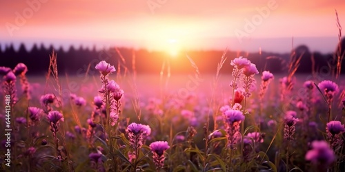 Summer Wildflower Meadow in Morning Sunlight