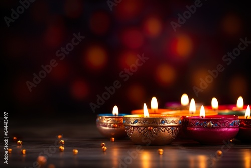 Happy Diwali background shubh Deepavali festival banner with text space  photo