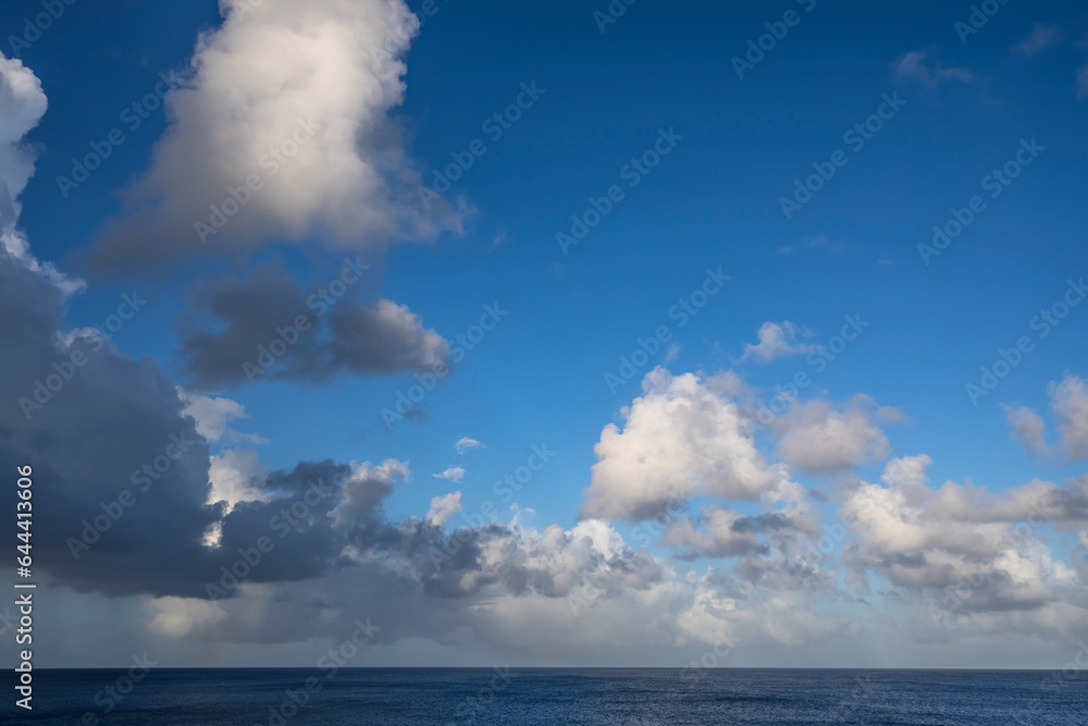 The picturesque Caribbean sky over the sea The picturesque Caribbean sky over the sea