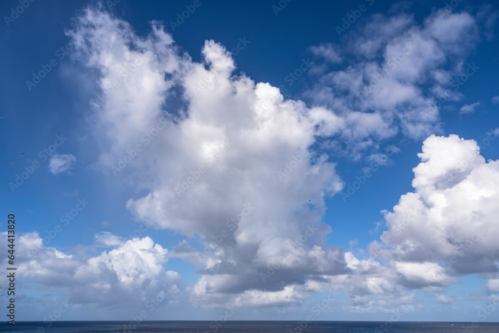 The picturesque Caribbean sky over the sea The picturesque Caribbean sky over the sea