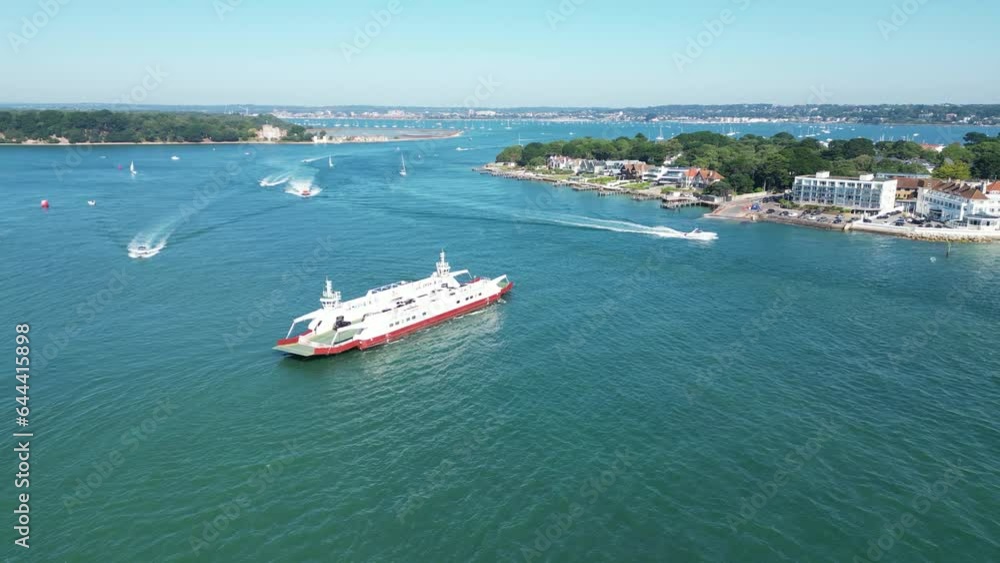 Passing the Sandbanks to Studland Chain Ferry in Poole Harbour Passing the Sandbanks to Studland Chain Ferry in Poole Harbour
