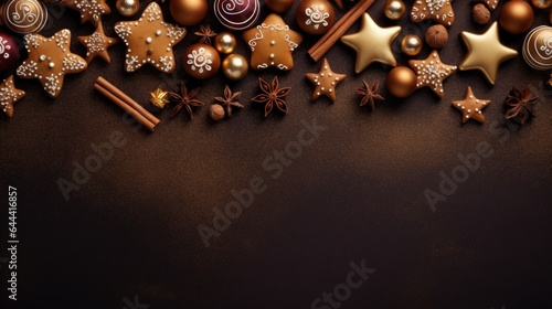 Top view of christmas background