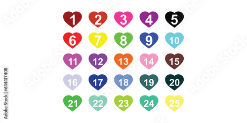 .Number 1 - 100 design with a unique and colorful shape | premium vector