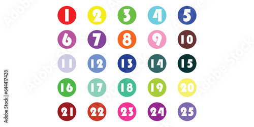 .Number 1 - 100 design with a unique and colorful shape | premium vector