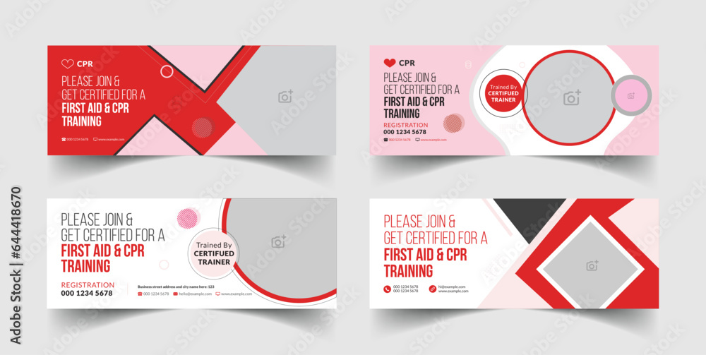 CPR training web banner poster template CPR training web banner poster template