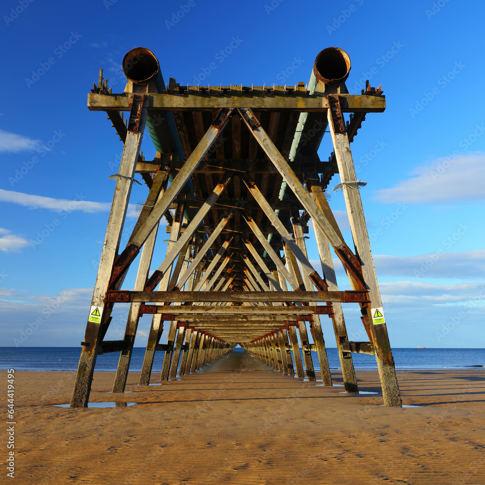 Abstrct view of a wooden pier at Hartlepool, County Durham, England, UK. Abstrct view of a wooden pier at Hartlepool, County Durham, England, UK.