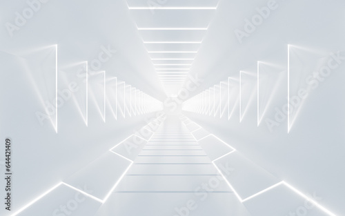 Abstract white tunnel, 3d rendering.