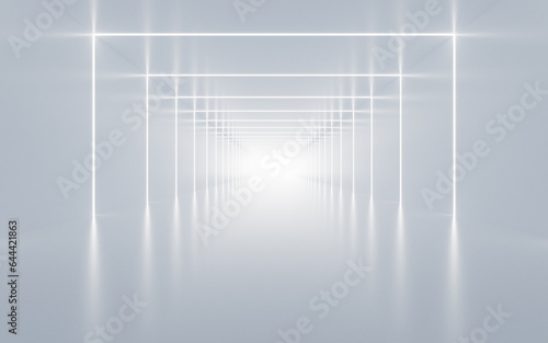 Abstract white tunnel  3d rendering.