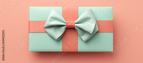Opening an envelope filled with money and a bow against a isolated pastel background Copy space