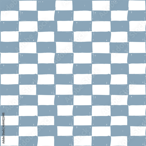 Seamless Repeat Vector Irregular Hand Drawn Doodle Checkerboard Check Grid Pattern Geometric