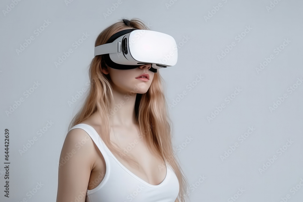 Man in virtual glasses on a plain background Man in virtual glasses on a plain background