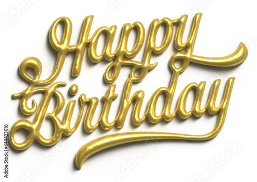 3d gold text happy birthday