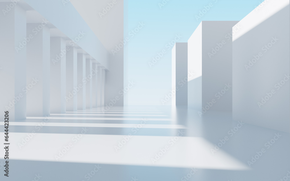 Abstract outdoor geometric building, 3d rendering. Abstract outdoor geometric building, 3d rendering.
