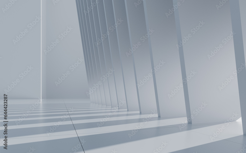 Fototapeta premium Abstract outdoor geometric building, 3d rendering.