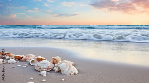 Beach background, beach landscape, tropical nature scene, blue sky, summer vacation concept