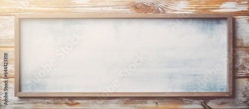 Wooden frame isolated pastel background Copy space aged