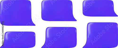 Isolated 3D vector icon of an empty thought balloon. Person speak and talk in chat through text message. Purple cloud dialogue of comment bubble.