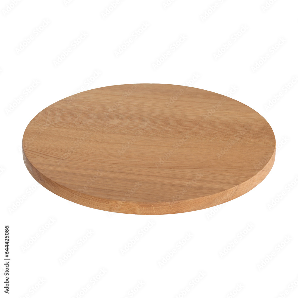 Oak Round Wooden Cutting Board Isolated on White Oak Round Wooden Cutting Board Isolated on White