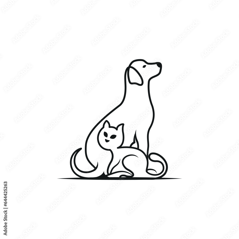 cat and dog vector creative logo concept