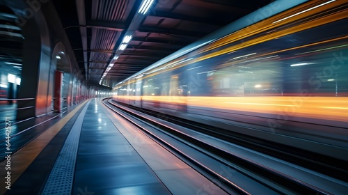 Subway tunnel with Motion blur of a city from inside,