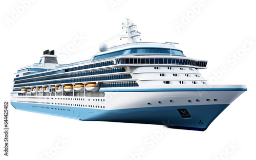 Unique Cruise Ship Isolated on Transparent PNG Background, rendering. Generative AI