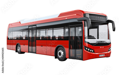 Metro Bus Isolated on Transparent PNG Background, rendering. Generative AI