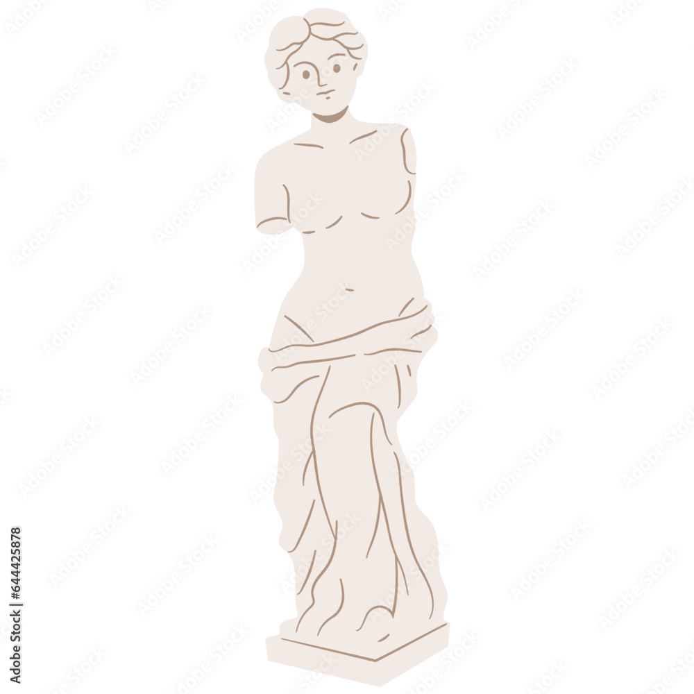 Venus de Milo sculpture flat illustration