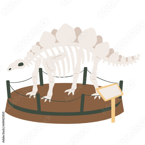 Dinosaur fossil flat illustration
