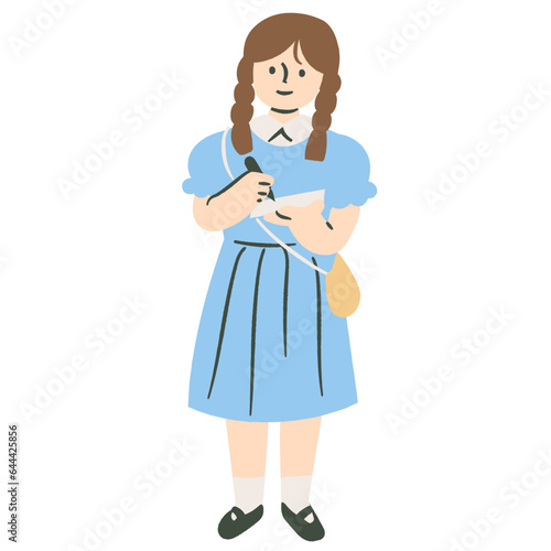 Girl writing note flat illustration