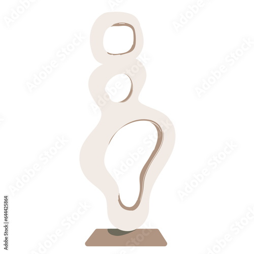 Modern sculpture flat illustration